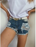 Denim shorts with holes, white L9 - Online store - Boutique